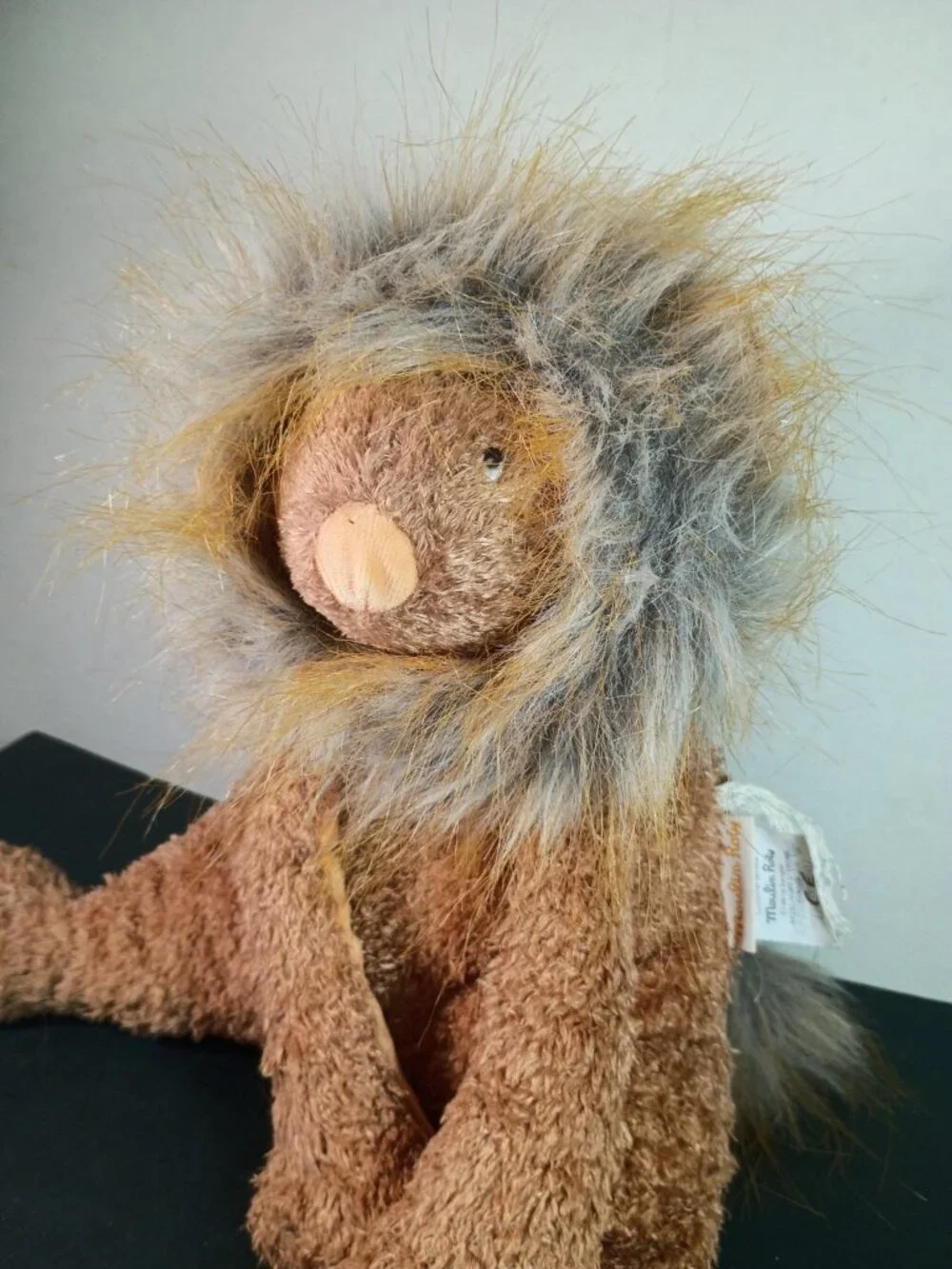 Rare Moulin Roty Le Roly Moulin Bazar Lion Soft Plush Beanie Toy Brown 13